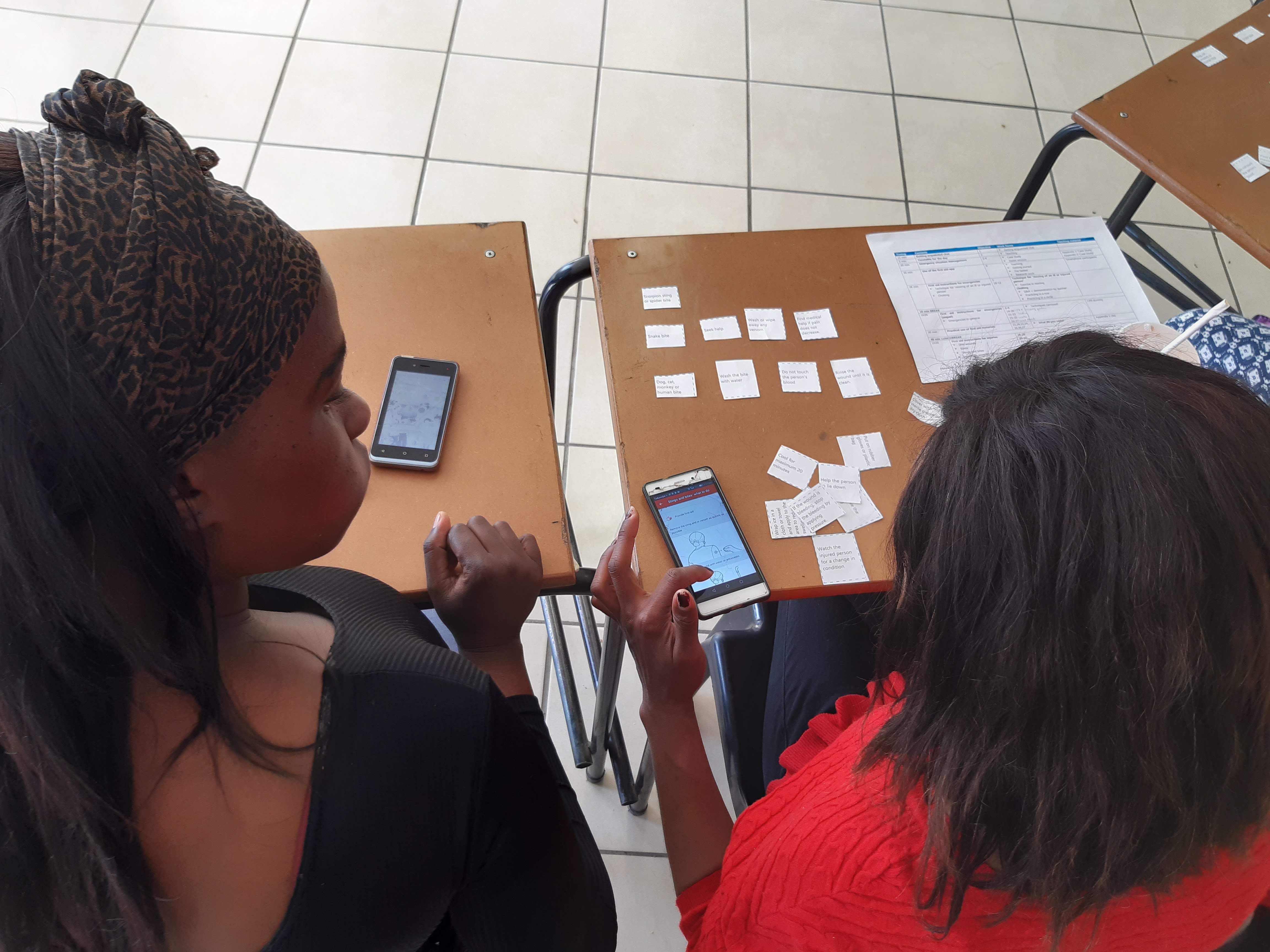 First aid blended learning with a first aid application Activities